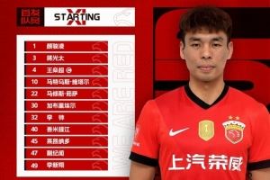 中超联赛第6轮（补赛），上海海港今日首发名单